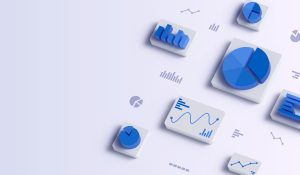 Data chart graph financial analysis and statistics abstract modern 3D background.