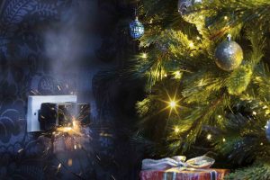 fire, short circuit, Christmas tree, holidays